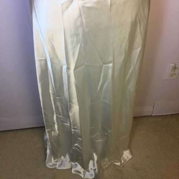 DB Studio Maxi Dress Sz 4 Woman Ivory Satin Halter Neck Rhinestone Open Back Y2K - Picture 3 of 16